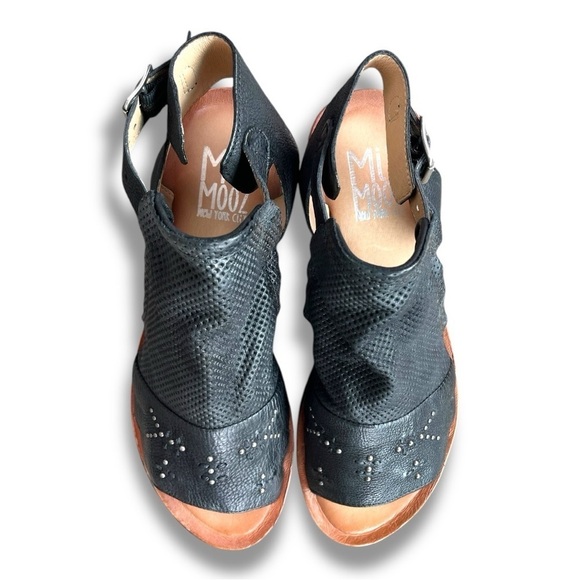 Mix Mooz Fifi Black Leather Hook & Loop Strap Sandals Womens Sz 11 NWOB - Picture 7 of 13